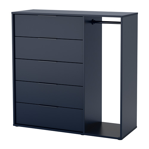 NORDMELA chest of drawers with clothes rail