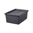 UPPSNOFSAD - Storage box with lid, black, 35x25x14 cm/9 l