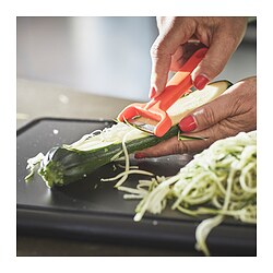 UPPFYLLD - Vegetable cutters, set of 2, bright yellow/bright orange