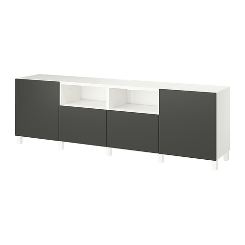 BESTÅ meja TV dengan pintu dan laci