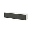 BESTÅ - TV bench with doors, white/Lappviken dark grey, 180x42x38 cm