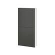 BESTÅ - Kabinet dinding dengan 2 pintu, putih/Lappviken abu-abu tua, 60x22x128 cm