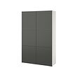 BESTÅ - Storage combination with doors, white/Lappviken dark grey, 120x42x193 cm