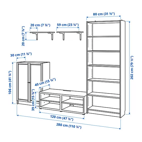 BILLY/BESTÅ Measurement Illustration
