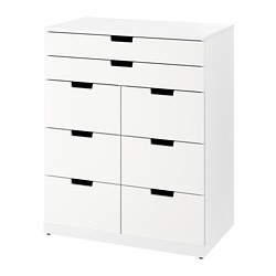 NORDLI - Lemari 8 laci, putih, 80x99 cm