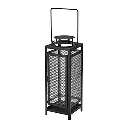 BERGGRAN - Lentera untuk lilin pilar, dalam/luar ruang antrasit, 34 cm