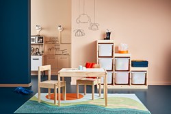 LÄTT - Children's table with 2 chairs, white/pine