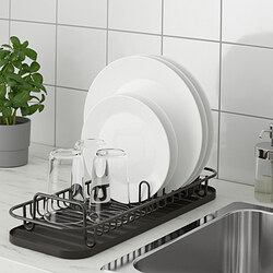 LILLHAVET - Multifunctional dish rack, anthracite