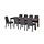 BERGMUND/STRANDTORP - table and 8 chairs, brown/Gunnared medium grey, 150/205/260 cm | IKEA Indonesia - PE848772_S1