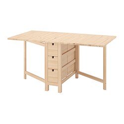 NORDEN - Meja lipat, kayu birch, 26/89/152x80 cm