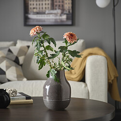 GRADVIS - Vase, dark grey, 21 cm