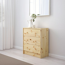 RAST - Lemari 3 laci, kayu pinus, 62x70 cm
