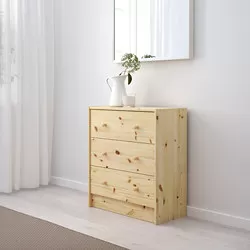 RAST - Lemari 3 laci, kayu pinus, 62x70 cm
