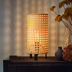 SAXHYTTAN - Lampu meja, krem/hitam, 26 cm