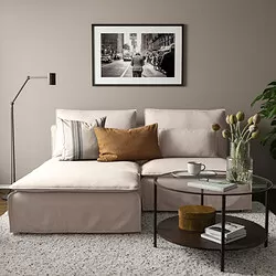 SÖDERHAMN - Sofa 2 dudukan dg chaise longue, Gransel alami