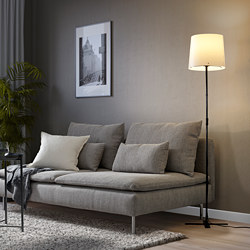 BARLAST - Floor lamp, black/white, 150 cm