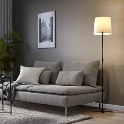 BARLAST - Lampu lantai, hitam/putih, 150 cm