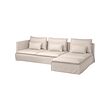 SÖDERHAMN - Sofa 4 dudukan dengan chaise longue, dengan ujung terbuka Gransel/warna alami