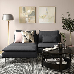 SÖDERHAMN - 2-seat sofa with chaise longue, Fridtuna dark grey