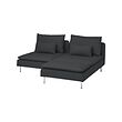 SÖDERHAMN - 2-seat sofa with chaise longue, Fridtuna dark grey