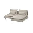 SÖDERHAMN - 2-seat sofa with chaise longue, Fridtuna light beige