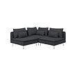 SÖDERHAMN - Corner sofa, 3-seat, Fridtuna dark grey