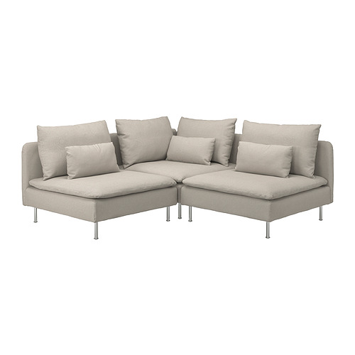 SÖDERHAMN sofa sudut, 3 dudukan, Fridtuna krem muda | IKEA Indonesia