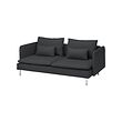 SÖDERHAMN - 3-seat sofa, Fridtuna dark grey