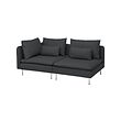 SÖDERHAMN - 3-seat sofa, with open end/Fridtuna dark grey