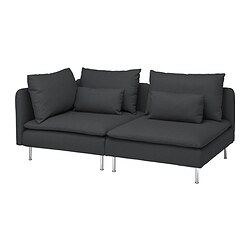 SÖDERHAMN - 3-seat sofa, with open end/Fridtuna dark grey