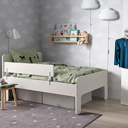 NATTAPA/SLÄKT - Ext bed frm w guard rl+slat bd base, white, 80x200 cm