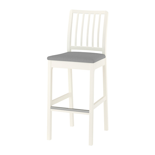 EKEDALEN bar stool with backrest, white/Orrsta light grey IKEA Indonesia