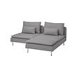 SÖDERHAMN - 2-seat sofa with chaise longue, Tonerud grey