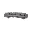 SÖDERHAMN - Corner sofa, 4-seat, with open end/Tonerud grey