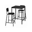 STIG/SANDSBERG - Bar table and 2 bar stools, black/black, 67x67 cm