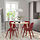 ODGER/LISABO - table and 4 chairs, ash veneer/red, 105 cm | IKEA Indonesia - PE849039_S1