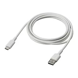 SITTBRUNN - USB-A ke USB-C, putih, 2 m
