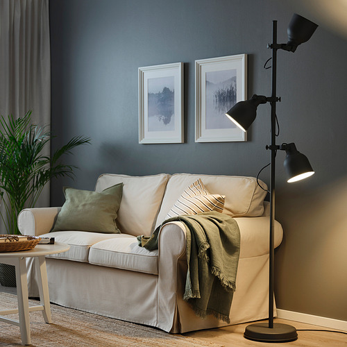 HEKTAR floor lamp with 3-spot, dark grey | IKEA Indonesia