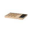 UPPDATERA - Cutlery tray/tray with knife rack, light bamboo, 72x50 cm