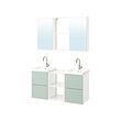 ENHET - Bathroom, white/pale grey-green, 124x43x65 cm