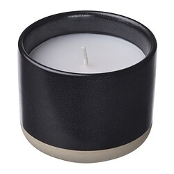STÖRTSKÖN - Lilin beraroma dalam toples keramik, Beri/hitam, 25 jam