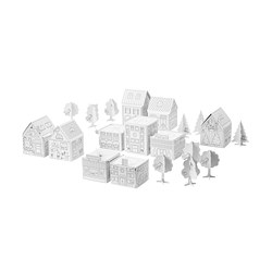 MÅLA - 10-pc cardboard town template set