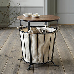 ÄNGESBYN - Storage table, black/pine light brown stained, 43 cm