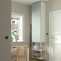ENHET - Storage combination, white/pale grey-green, 60x32x255 cm