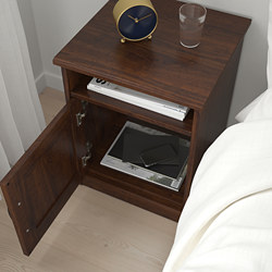 SONGESAND - Meja samping tempat tidur, cokelat, 42x40 cm
