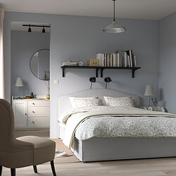 RAMNEFJÄLL - Cover bed frame, Klovsta grey/white, 180x200 cm
