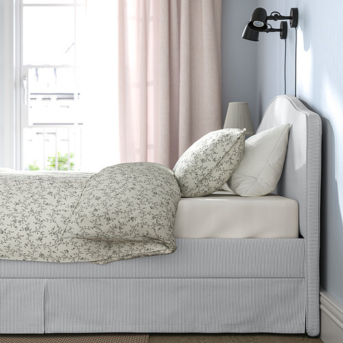 RAMNEFJÄLL rangka tempat tidur berpelapis