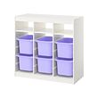 TROFAST - Storage combination, with shelves/boxes room divider/white lilac, 99x44x95 cm