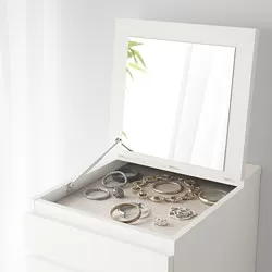 MALM - Chest of 6 drawers, white/mirror glass, 40x123 cm