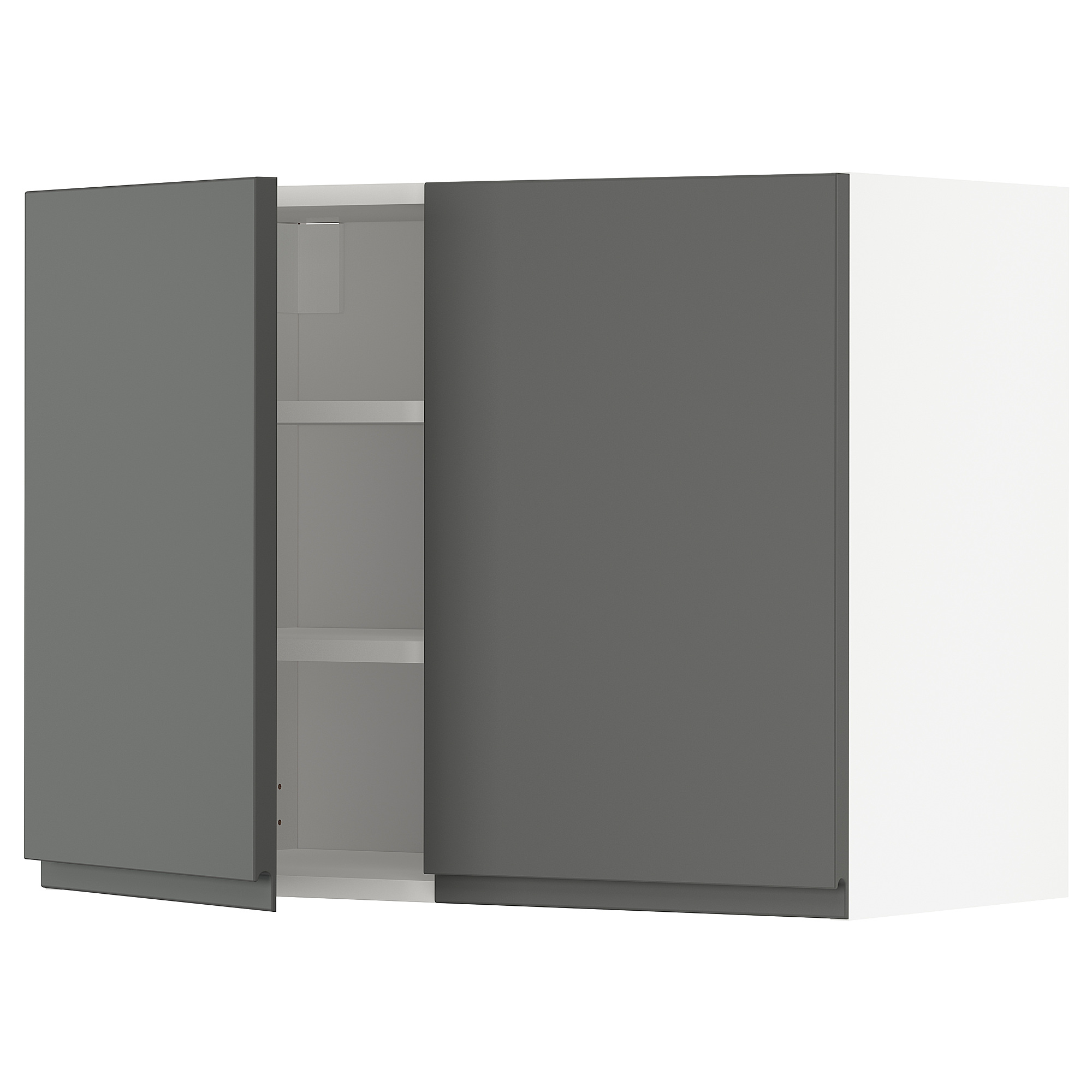 Metod Wall Cabinet With Shelves 2 Doors White Voxtorp Dark Grey Ikea Indonesia